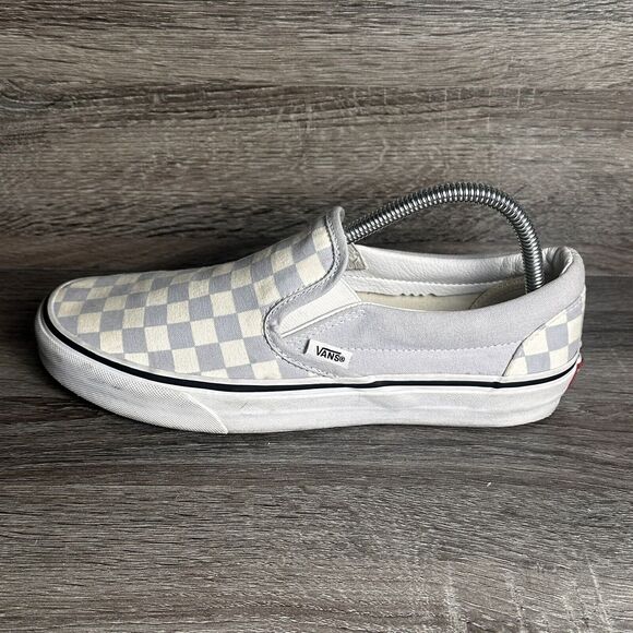 Vans Gray and Cream Checkered Sneakers - Picture 6 of 9